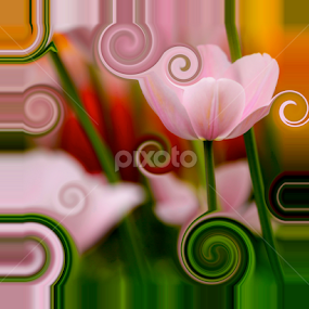 flower swirl by Marjorie Speiser - Illustration Flowers & Nature