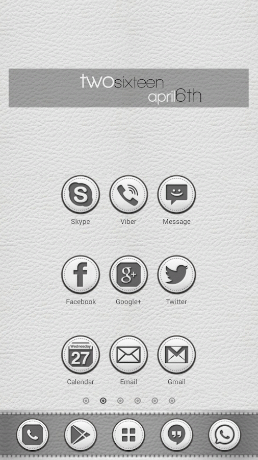 White Leather Icon Pack Theme - screenshot