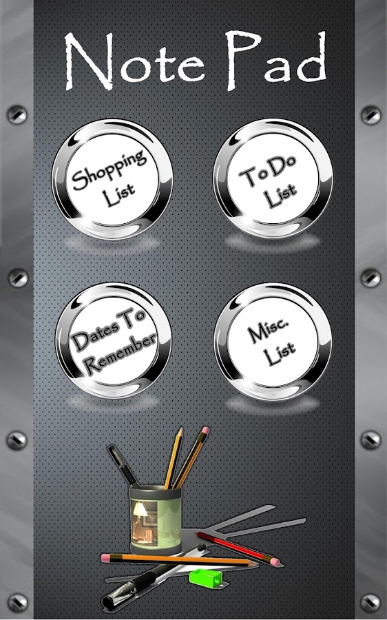 Note Pad (Full) Screen 3