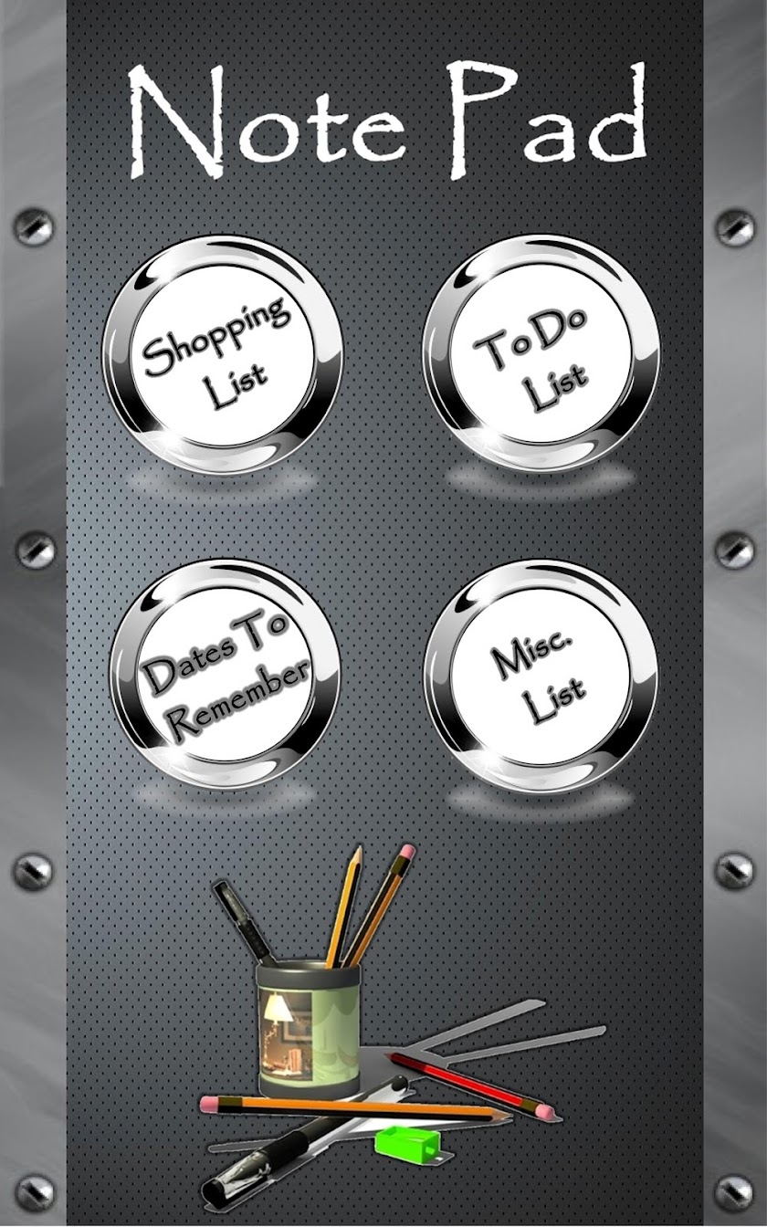 Note Pad (Full) Screen 1