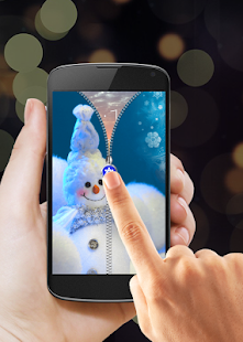 download Snowman Zipper Lock Screen free