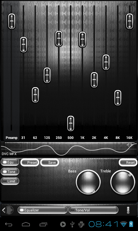 Poweramp skin STEEL OF I WHITE Screen 2
