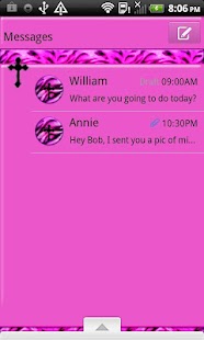 GO SMS THEME/PinkTigerCross Screenshots 0