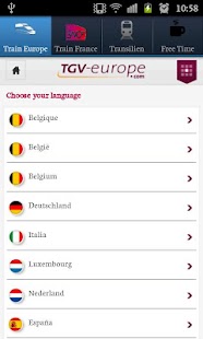 Android application Train Europe and France screenshot
