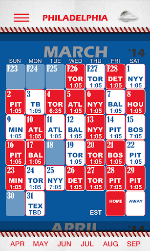 Baseball Pocket Sked- Phillies