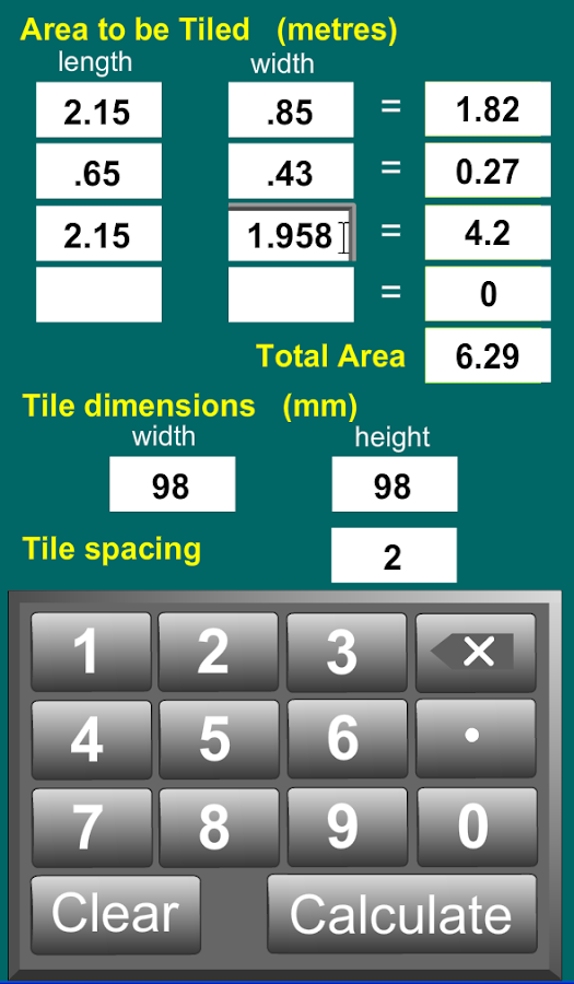 Tiles Mojo (metric) Screen 3