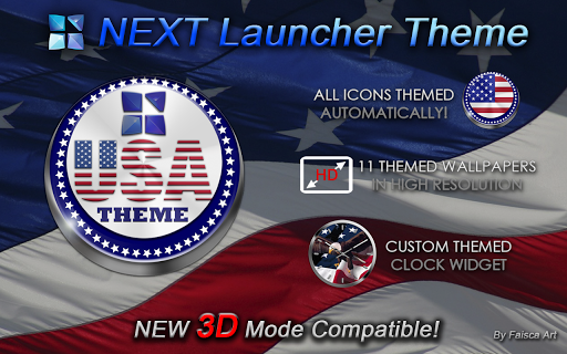 【免費個人化App】Next Launcher Theme USA 3D-APP點子