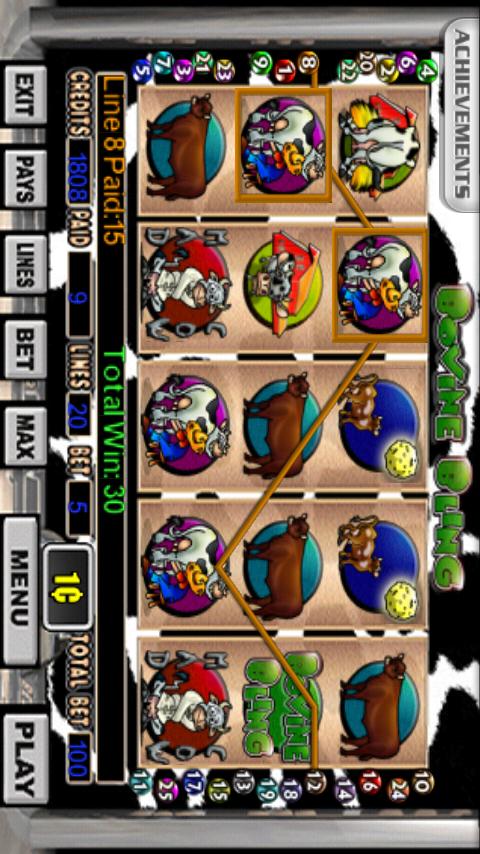 Android application Bovine Bling Slot Machine screenshort