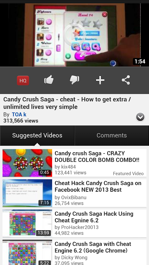 Candy Crush Unlimited Lives Android By Hackberry Android Apps