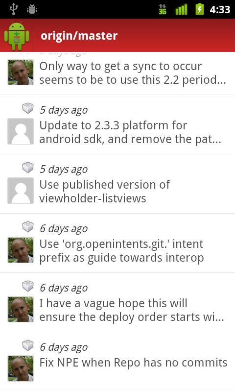    Agit: Git client- screenshot  