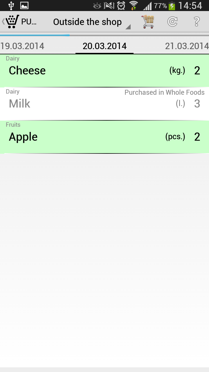 Cloudy shopping list VIP Screen 3