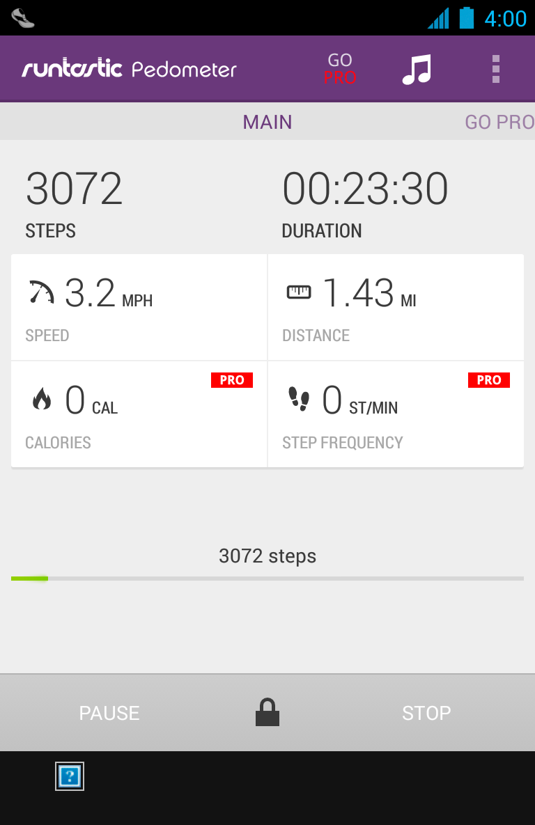 Runtastic Pedometer Step Count Screen 2