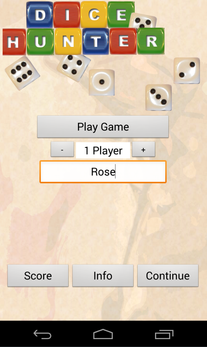 Android application Dice Hunter screenshort