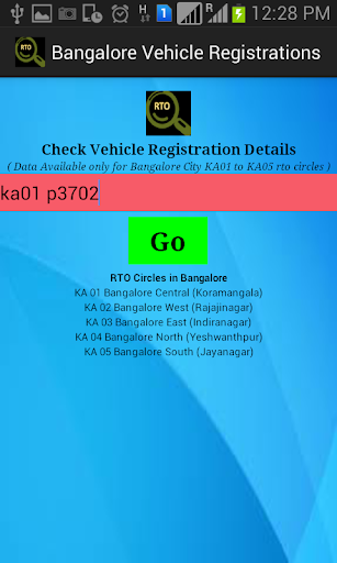 Bangalore Registered Vehicles