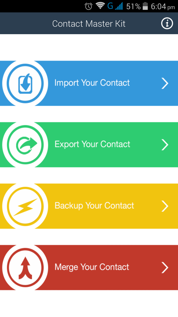 Android application Contacts Backup Kit screenshort