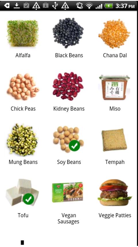 Vegan Shopping List Screen 3