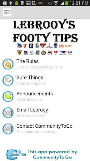 Lebrooy's Footy Tips