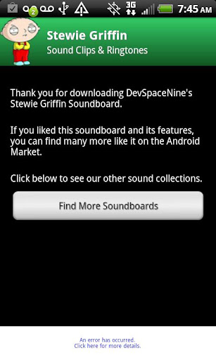 Stewie Griffin Soundboard Android app Screenshot 2