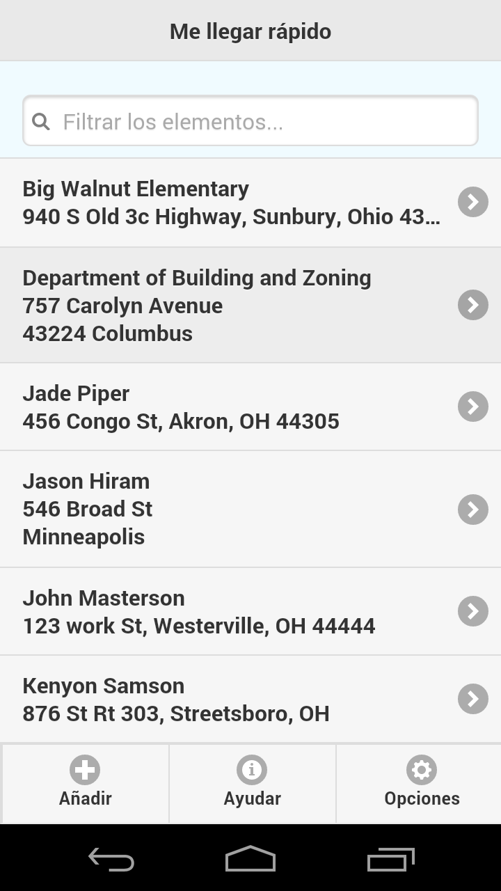 Android application Get Me There Quick! screenshort