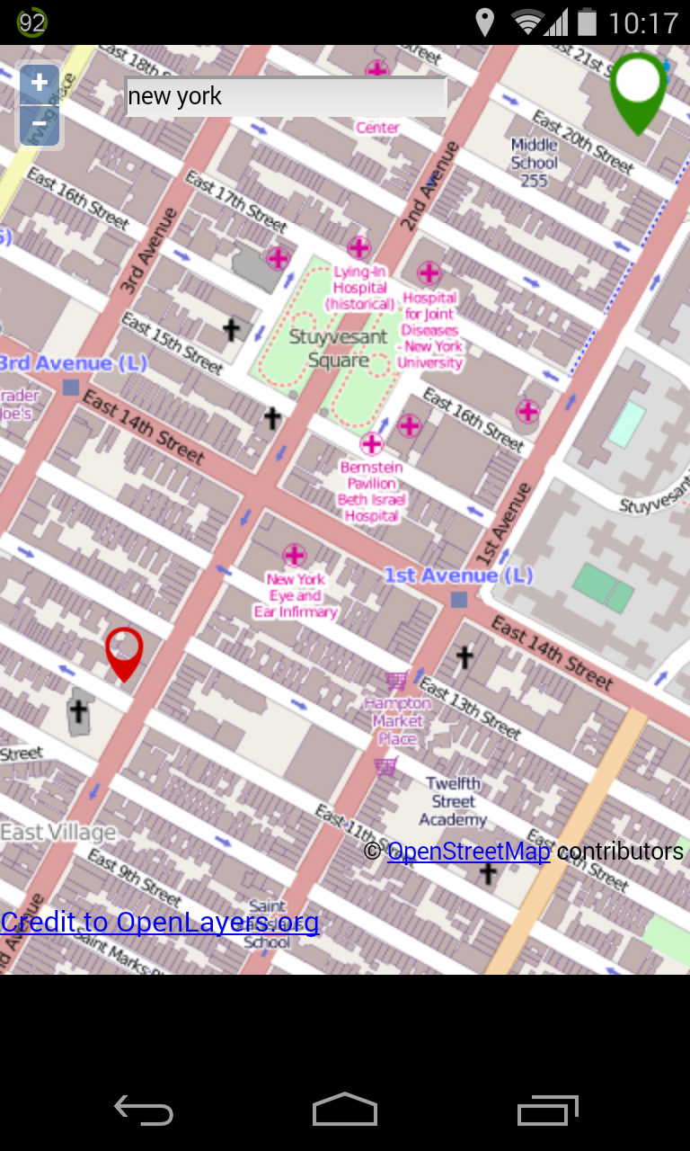 Android application maps with aerial view screenshort
