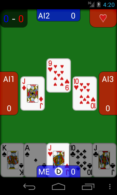 Euchre (No Ads:) Screen 2