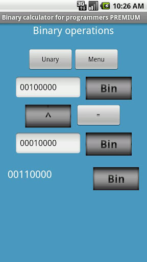 Bitwise binary calculator