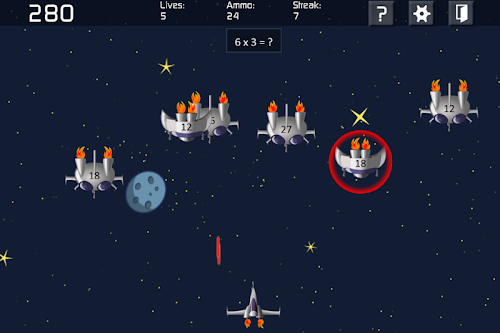 Android application KS2 Maths Invaders screenshort