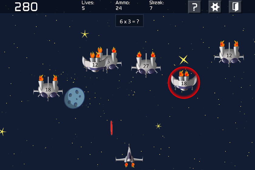 KS2 Maths Invaders Screen 1