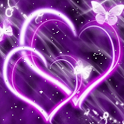 Hearts Purple Butterfly icon