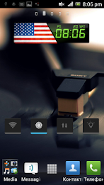 USA flag. Digital clock. poster 1