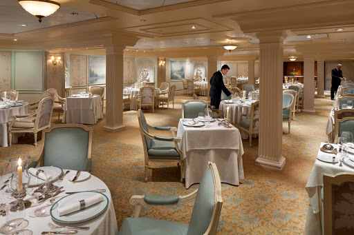 The original Olympic restaurant on Deck 3 of Celebrity Millennium offers French cuisine in an opulent atmosphere.