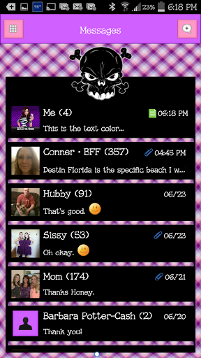 GO SMS - Luv Skulls 4