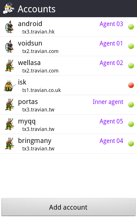 Android application Travian Agent02 screenshort