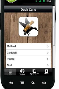 Android application Duck Calls &amp; Tactics screenshot