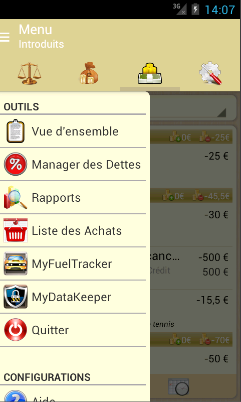 Portefeuille - MyMoneyTracker Screen 3