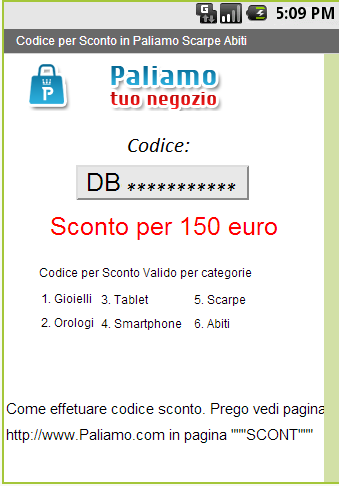 Codice Sconto Paliamo 150