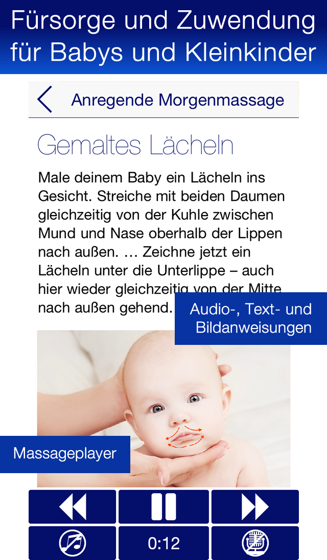 Android application Babymassage PRO | Audioguide Baby-Yoga Massageöl screenshort
