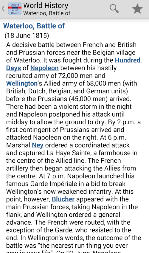 Android application Oxford Dictionary of History screenshort