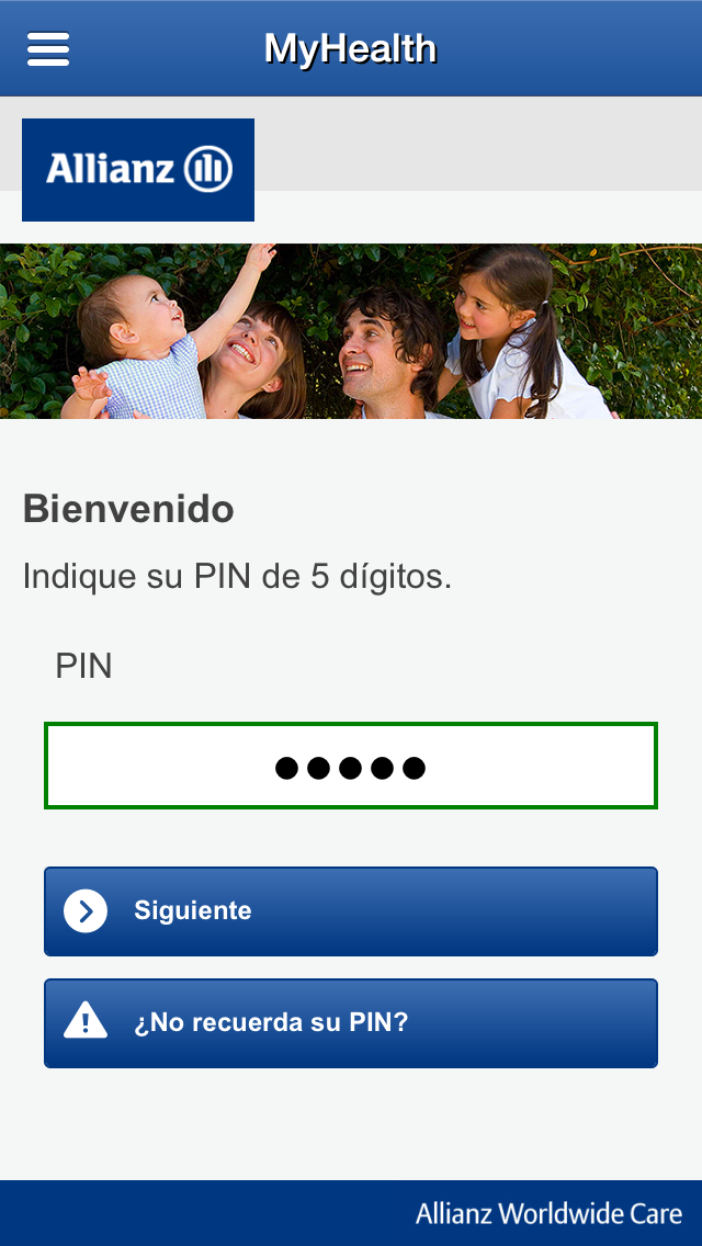 Android application Allianz MyHealth screenshort