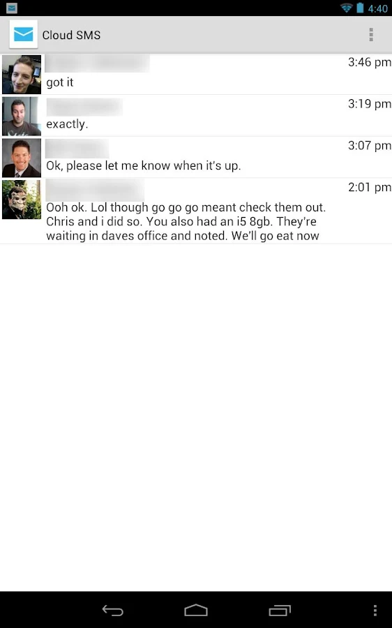 Cloud SMS - Easy Tablet SMS! - screenshot