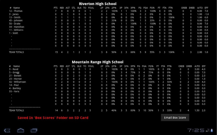 Basketball Stats Expert Screen 3