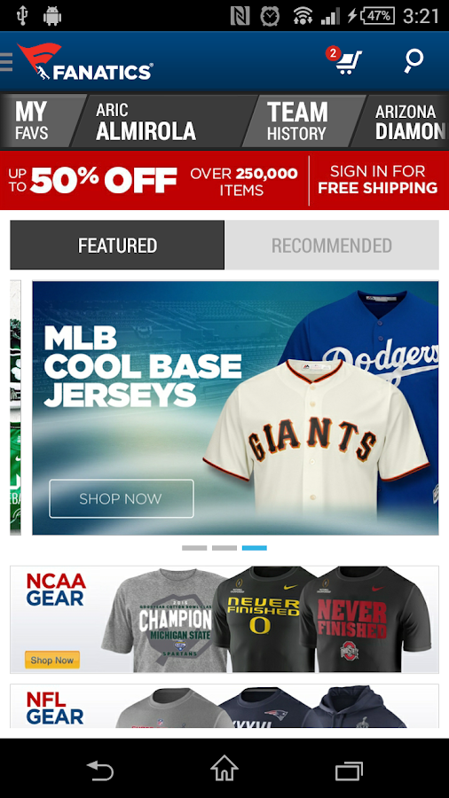 Fanatics Android Apps on Google Play