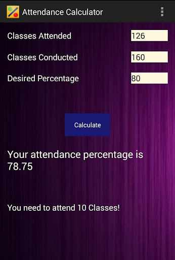Attendance Calculator