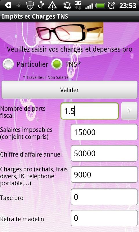 Impot et Charges Sociales 2012 Screen 3