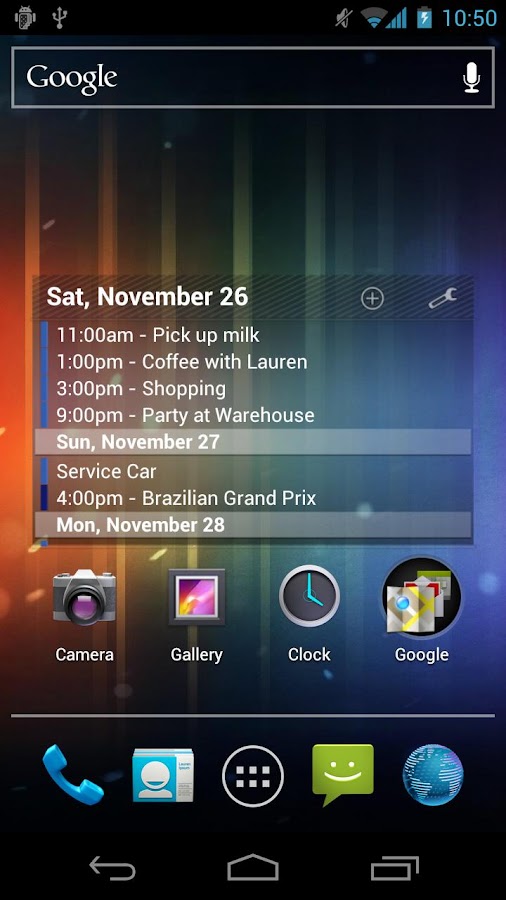 Pure Calendar widget (agenda) - screenshot