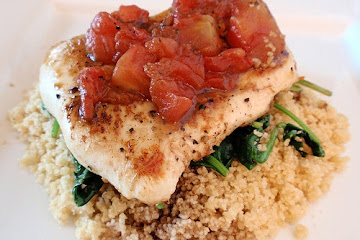 Balsamic Chicken with Baby Spinach and Couscous