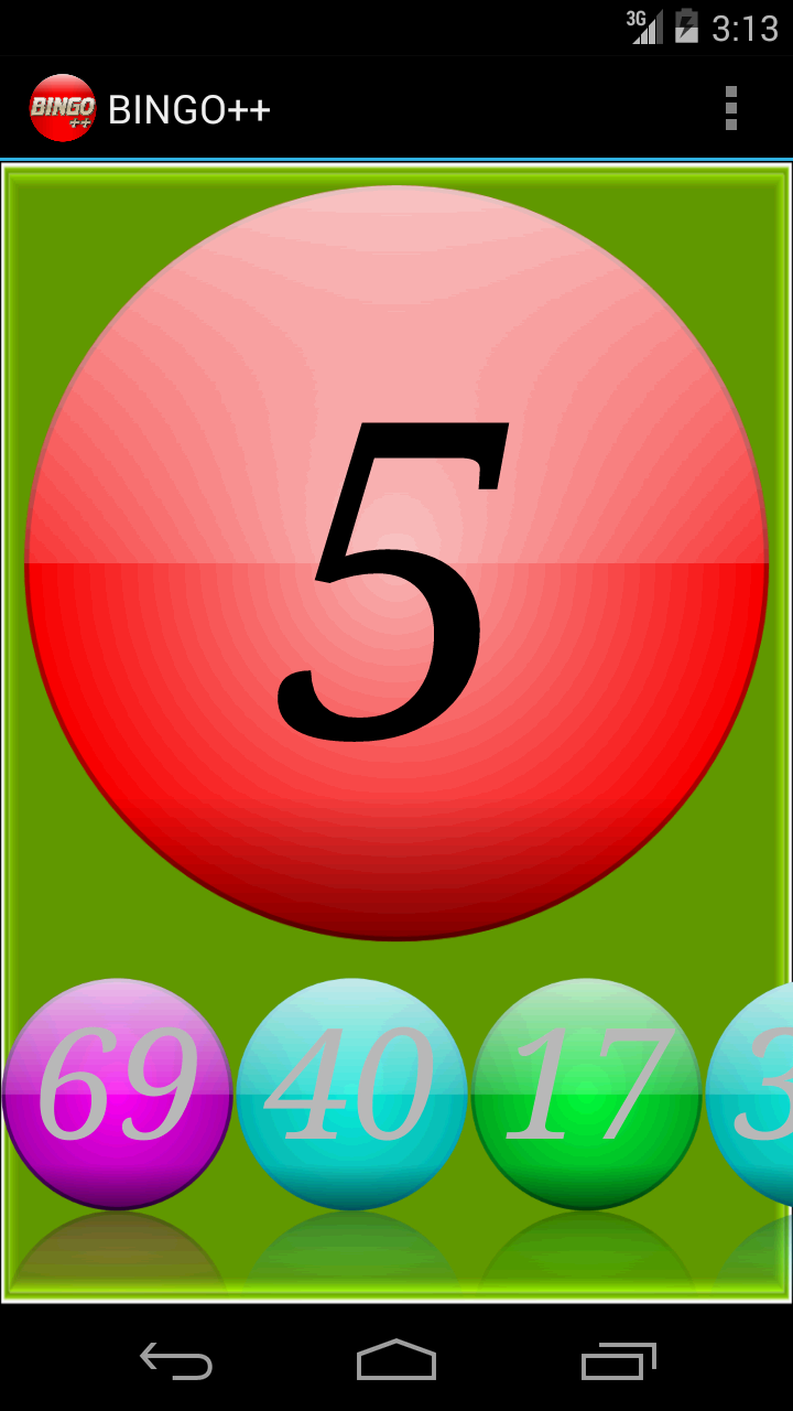 Android application BINGO++ screenshort