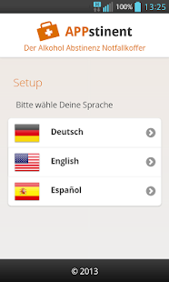 Android-Anwendung APPstinent - alcohol emergency Screenshot