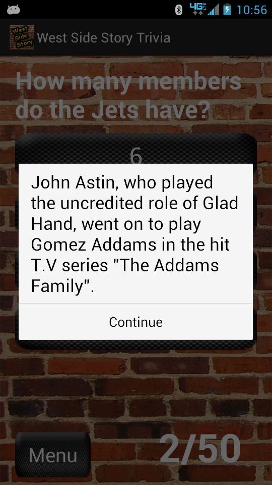 West Side Story Trivia Screen 3