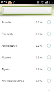 Android-Anwendung Breathalyzer Screenshot